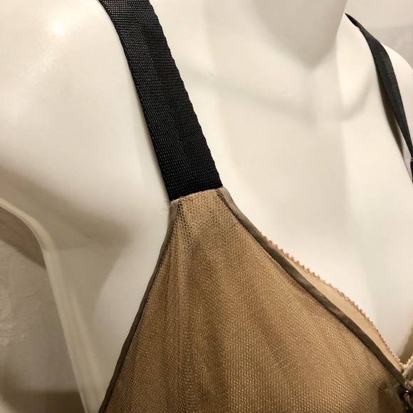 VERA WANG COLLECTION Taupe & Black Mesh Babydoll Dress 4 $1K - Picture 4 of 9